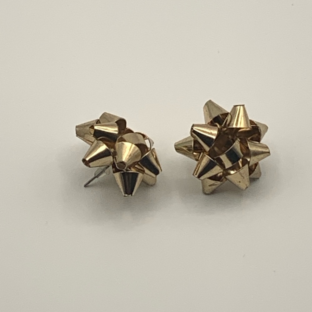 Gold Bow Stud Earrings